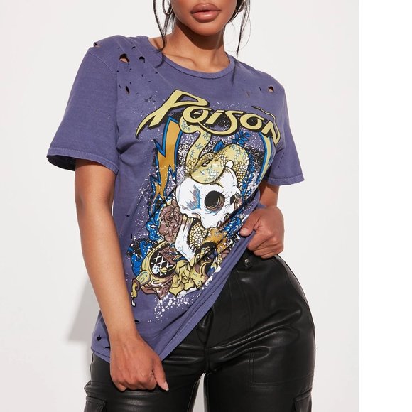 Poison Colored Tattoo Cuts Logo metal rock Official T-Shirt S Unisex NWT - Picture 1 of 2